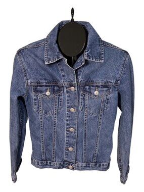 Vintage GAP Jean Jacket Women's S Medium Wash 100% Cotton Trucker Y2K Spring '00